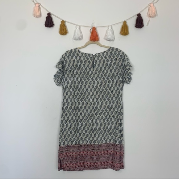 Beachlunchlounge Ruffle Sleeve Boho Print Shift Dress Size Small - Picture 10 of 10